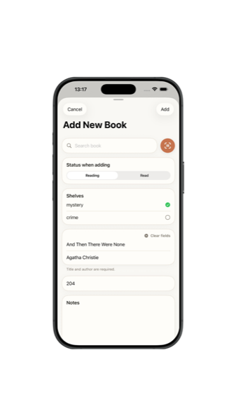 Add books in seconds